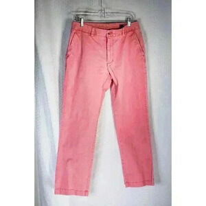 Vineyard Vines Men's 32x30 well-worn Slim Fit Breaker Pant Pink Chino